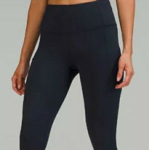Lululemon Fast and Free Tight HR 25" Navy Leggings sz.6 NWT